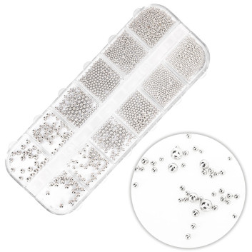 Ozdoby do paznokci Molly Nails kasetka bulion srebrny silver 1000 szt