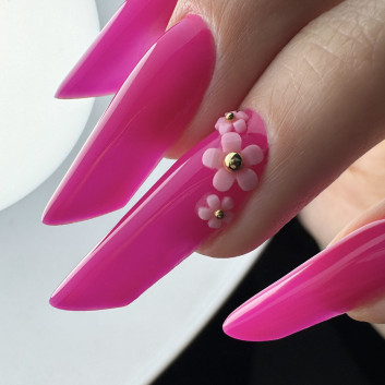 Ozdoby do paznokci Molly Nails kwiatki akrylowe mix kolorów 150 sztuk + kulki Nr 1