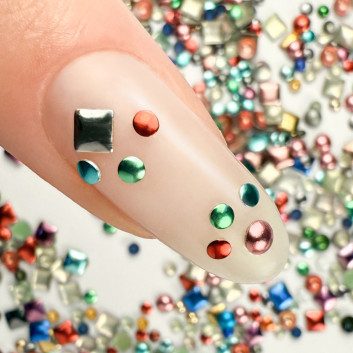 ShinePins gładkie ćwieki błyskotki ozdoby do paznokci mix NTN Premium 5g