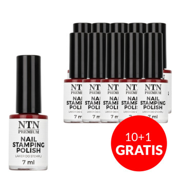 10+1gratis Lakier do stempli i blaszek NTN Premium bordowy 7ml Nr 100