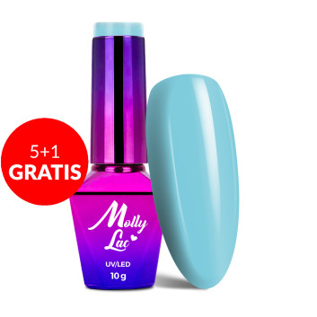 5+1gratis Lakier hybrydowy MollyLac Fancy Fashion Blue Pounch 10g Nr 338