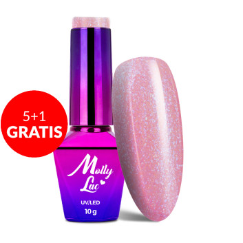5+1gratis Lakier hybrydowy MollyLac Bling it on! Diamond Skin 10g Nr 503
