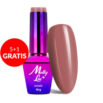 5+1gratis Lakier hybrydowy MollyLac I'm the Nudelover Carmel 10g Nr 526
