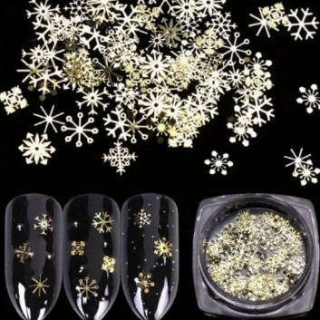 Ozdoby świąteczne na paznokcie śnieżynki słoiczek