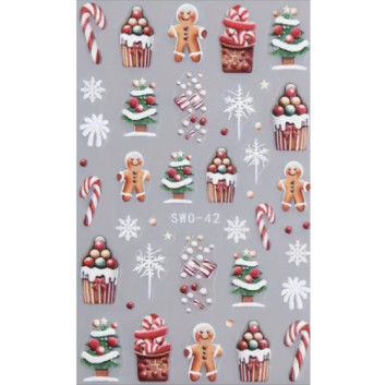 Naklejki do paznokci samoprzylepne świąteczne Molly Nails SW0-42