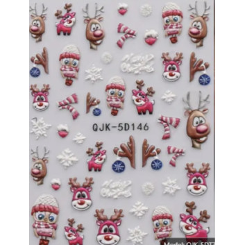 Naklejki do paznokci samoprzylepne świąteczne Molly Nails QJK- 5d146