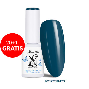 20+1gratis Lakier hybrydowy LED/UV Gel Polish Molly Nails by Ewelina Staszak Talizman T15 Niebieski Apatyt HEMA/Di-HEMA Free 7g