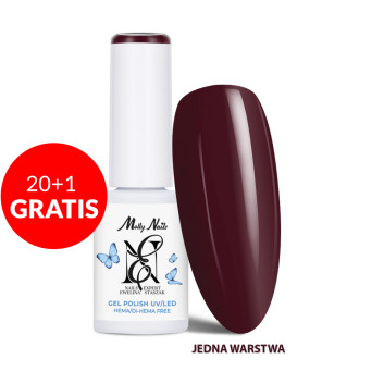 20+1gratis Lakier hybrydowy LED/UV Gel Polish Molly Nails by Ewelina Staszak Talizman T12 Granat HEMA/Di-HEMA Free 7g