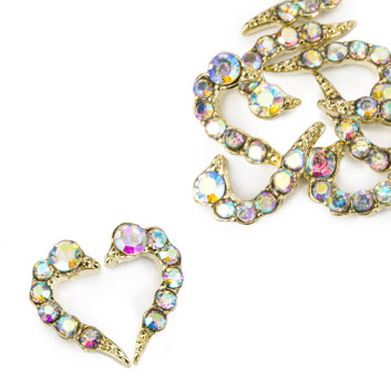 Ozdoby do paznokci serce 3D Molly Nails 3D A/B diamond 10 szt