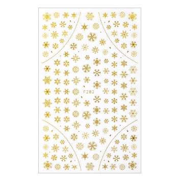 Naklejki do paznokci cienkie samoprzylepne świąteczne Molly Nails F282 złote