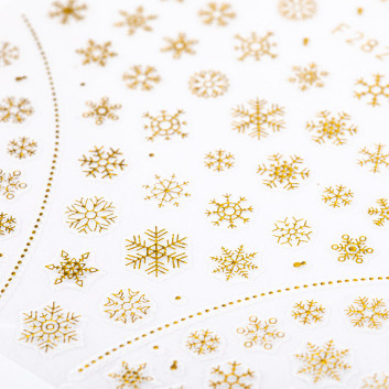 Naklejki do paznokci cienkie samoprzylepne świąteczne Molly Nails F282 złote