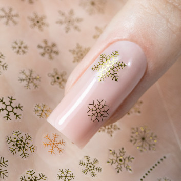 Naklejki do paznokci cienkie samoprzylepne świąteczne Molly Nails F282 złote