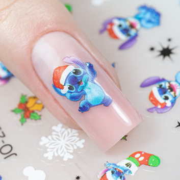 Naklejki do paznokci samoprzylepne świąteczne stitch Molly Nails JO-2583
