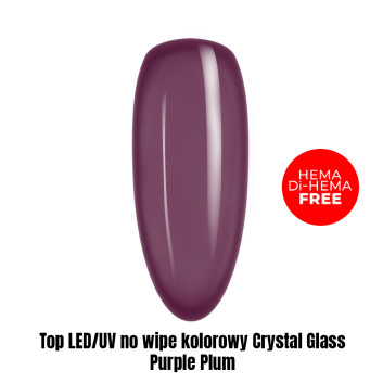Top LED/UV no wipe kolorowy Crystal Glass Purple Plum HEMA/Di-HEMA Free 1kg