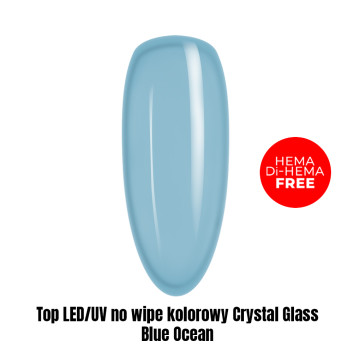 Top LED/UV no wipe kolorowy Crystal Glass Blue Ocean HEMA/Di-HEMA Free 1kg