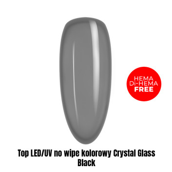 Top LED/UV no wipe kolorowy Crystal Glass Black HEMA/Di-HEMA Free 1kg