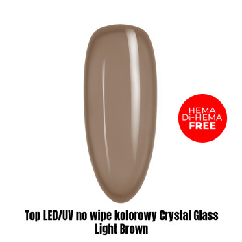Top LED/UV no wipe kolorowy Crystal Glass Light Brown HEMA/Di-HEMA Free 1kg