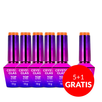 5+1gratis Kolorowy top bez przemywania top no wipe Crystal Glass Molly Nails Orange Pumpkin HEMA/Di-HEMA Free 10g
