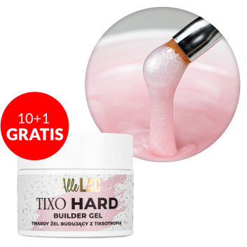 10+1gratis Żel budujący twardy z tiksotropią AlleLac Tixo Hard Builder Gel Sparkle Light Pink 45g