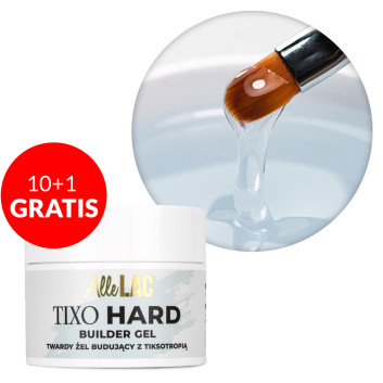 10+1gratis Żel budujący twardy z tiksotropią AlleLac Tixo Hard Builder Gel Clear 45g