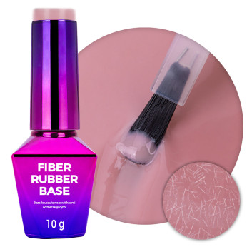 Baza kauczukowa LED/UV z włóknami Molly Nails Rubber Fiber Base Smoky Pink 10g