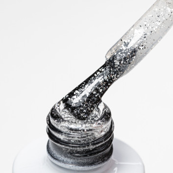 Top z efektem ciętej folii silver top no wipe AlleLac x Rosie Beauty 6g