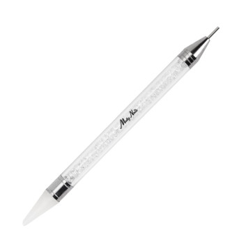 Dwustronny przyrząd aplikator woskowy z sondą do cyrkonii i ozdób Molly Nails biały