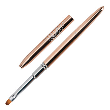 Pędzelek do żelu owalny metalowy No Name Nr 4