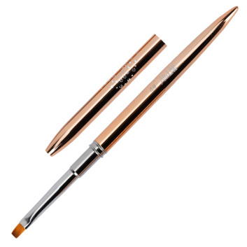 Pędzelek do żelu metalowy kwadratowy AlleLac rozmiar 4