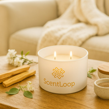 Świeca zapachowa z wosku sojowego ScentLoop Palo Santo & Sandalwood 100g