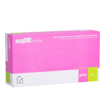 Rękawiczki jednorazowe nitrylowe diagnostyczne i ochronne Easycare nitrile Pink rozmiar L różowe 100 szt