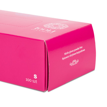 Rękawiczki jednorazowe nitrylowe diagnostyczne i ochronne IGOLI rozmiar S fuksja 100 szt