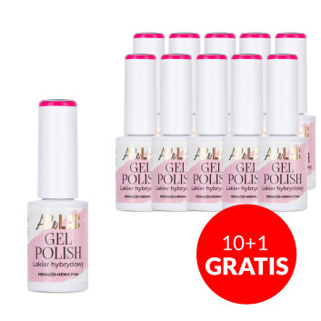 10+1gratis Lakier hybrydowy LED/UV Gel Polish Pinks PI12 Neon AlleLac HEMA/Di-HEMA Free 6g