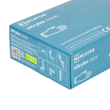 Rękawiczki jednorazowe nitrylowe diagnostyczne i ochronne Mercator rozmiar S niebieskie 100 szt