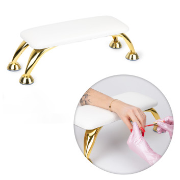 Podpórka do manicure na złotych nóżkach Molly Nails biała