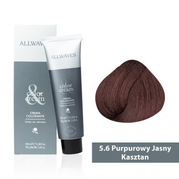 Farba do włosów Allwaves Cream Color Purpurowy jasny kasztan 5.6 100 ml