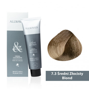 Farba do włosów Allwaves Cream Color średni złocisty blond 7.3 100 ml