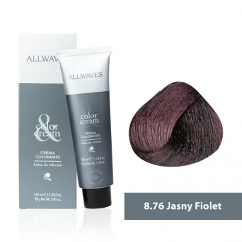 Farba do włosów Allwaves Cream Color jasny fiolet 8.76 100 ml