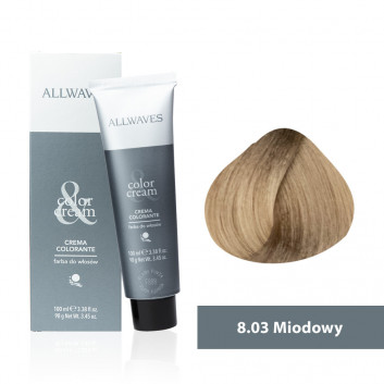 Farba do włosów Allwaves Cream Color miodowy 8.03 100 ml