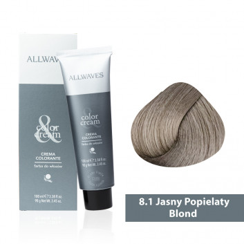 Farba do włosów Allwaves Cream Color jasny popielaty blond 8.1 100 ml