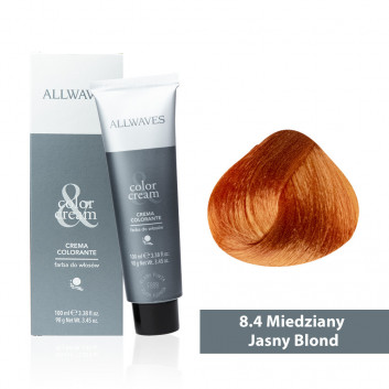 Farba do włosów Allwaves Cream Color wyjątkowy wyjątkowy miedziany jasny blond 8.4 100 ml