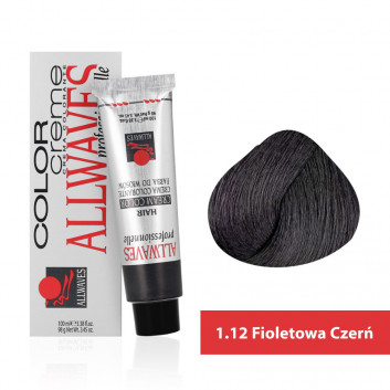Farba do włosów Allwaves Cream Color fioletowa czerń 1.12 100 ml