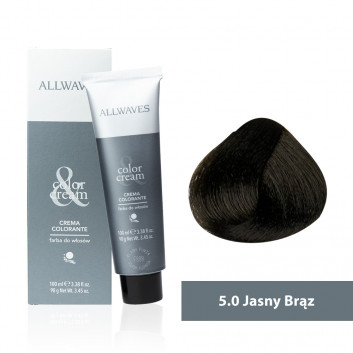 Farba do włosów Allwaves Cream Color jasny brąz 5.0 100 ml