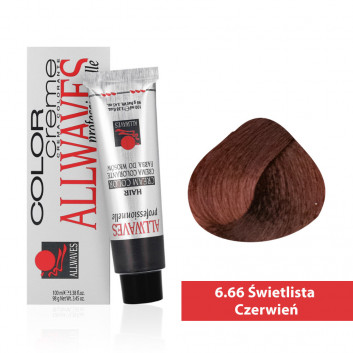 Farba do włosów Allwaves Cream Color świetlista czerwień 6.66 100 ml