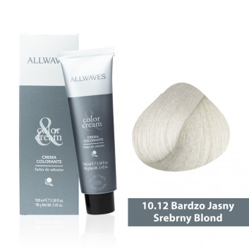 Farba do włosów Allwaves Cream Color bardzo jasny srebrny blond 10.12 100 ml