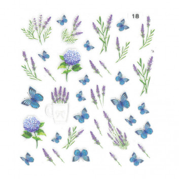 Naklejki do paznokci samoprzylepne 5D kwiaty motyle Nr 18