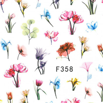 Naklejki do paznokci cienkie samoprzylepne kwiaty F358