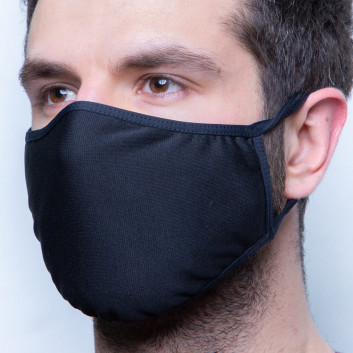 Maska maseczka ochronna z nanosrebrem antybakteryjna filtrująca wielokrotnego użytku z gumką czarna 1szt
