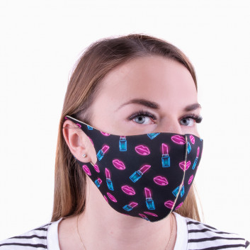 Maska maseczka ochronna z nanosrebrem wielokrotnego użytku premium Lipstick S/M 1 szt
