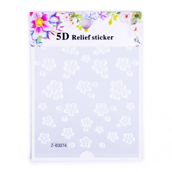 Naklejki biżuteryjne 5D samoprzylepne wypukłe akrylowe kwiaty Z-D3074